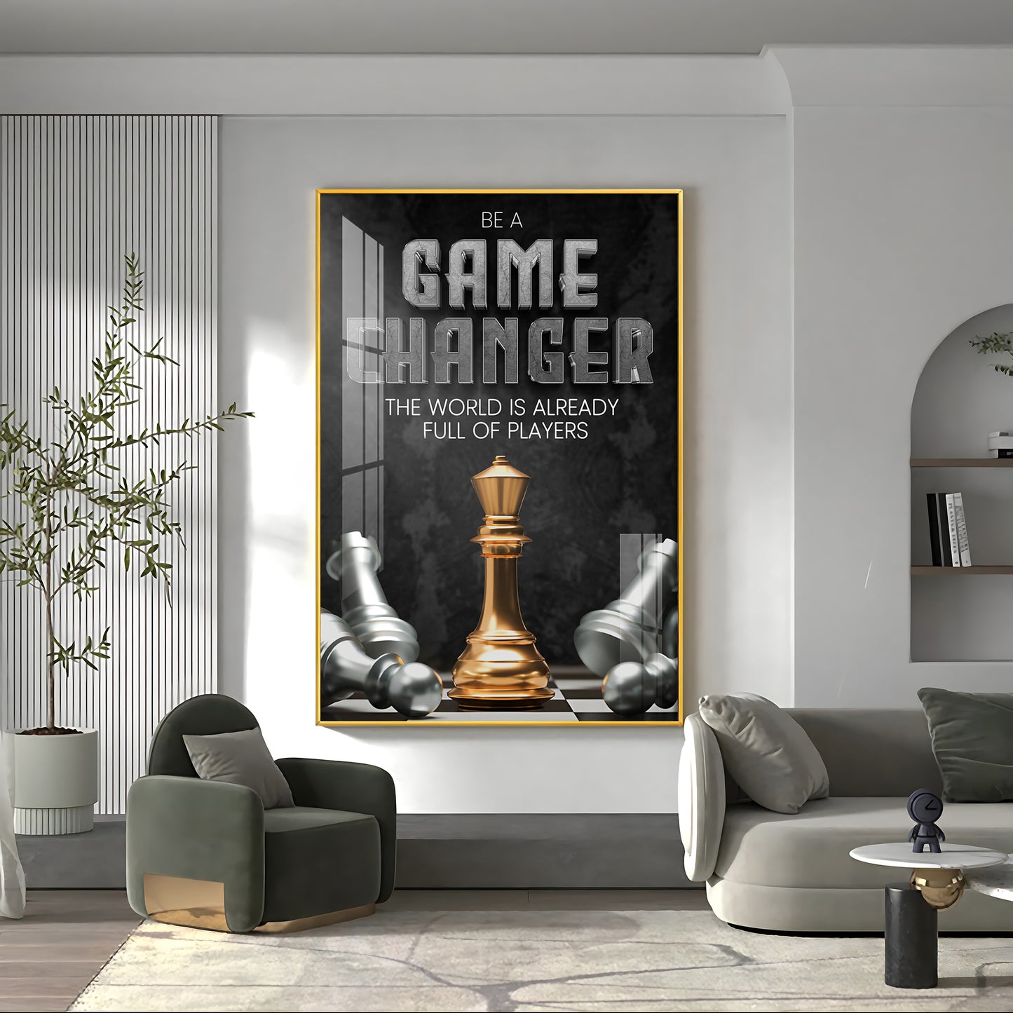 Game Changer Glass Finish Vertical Wall Art