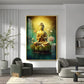 Buddha Lotus Harmony Glass Finish Vertical Wall Art