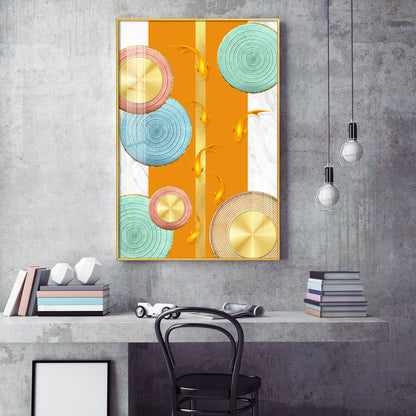 Chromatic Orb Glass Finish Vertical Wall Art