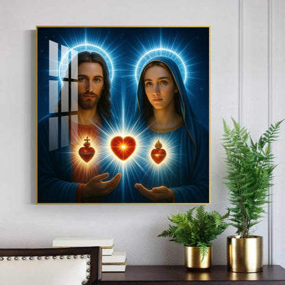 Jesus Spiritual Glass Finish Square Wall Art