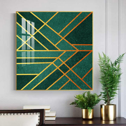 Emerald Radiance Glass Finish Square Wall Art