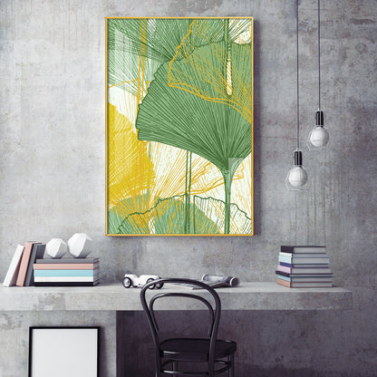 Foliage Reverie Glass Finish Vertical Wall Art