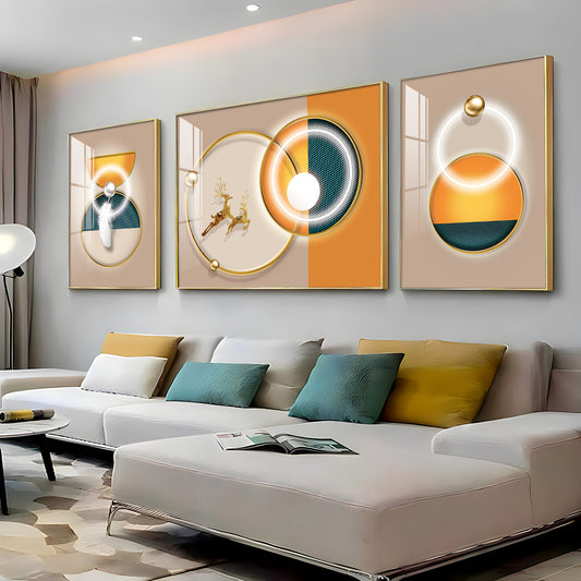 Jumping Towards Light Glass Finish Wall Art (Set Of 3)