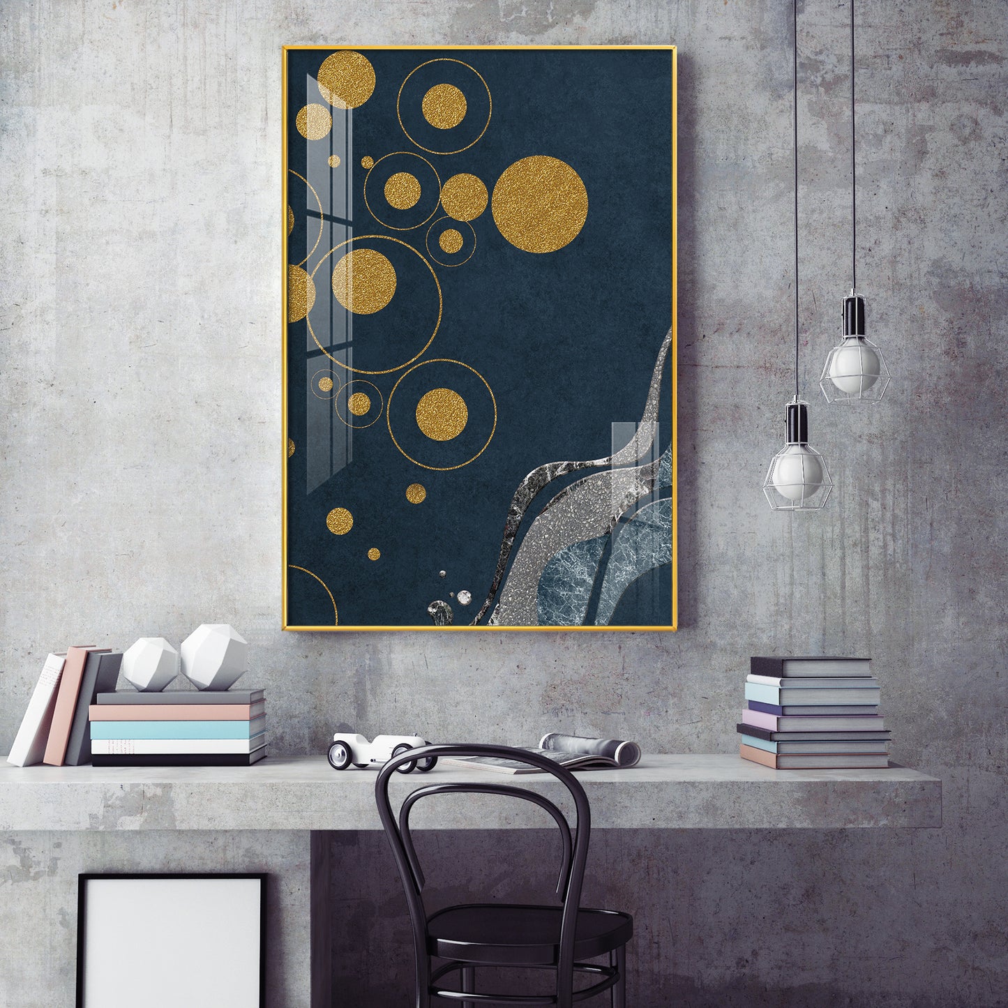 Circle Opulent Harmony Glass Finish Vertical Wall Art