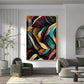 Colorful Harmony Glass Finish Vertical Wall Art