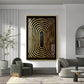 Golden Echoes Glass Finish Vertical Wall Art