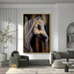 Whispers of Gold Horse Glass Finish Vertical Wall Art