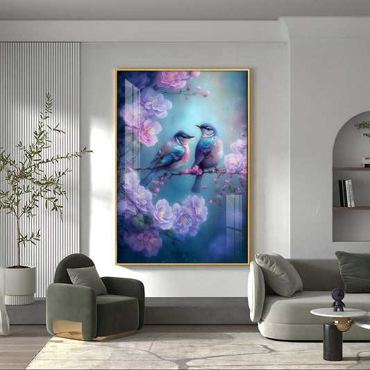 Harmony in Flight Glass Finish Vertical Wall Art