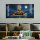 Buddha Sitting Peacfully Glass Finish Horizontal Wall Art