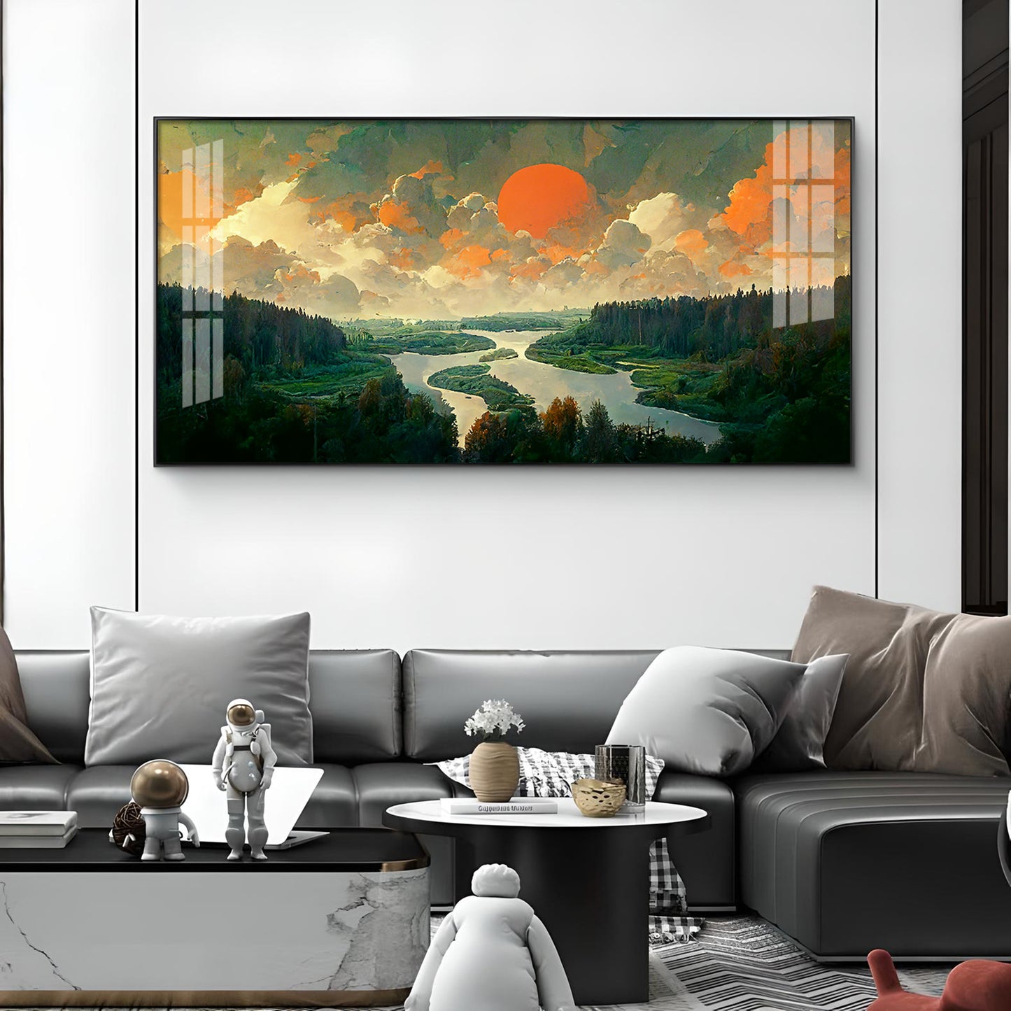 Nature Peaceful Glass Finish Horizontal Wall Art