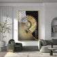 Golden Elegance Wall Decor Glass Finish Vertical Wall Art