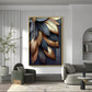 Golden Petal Elegance Glass Finish Vertical Wall Art