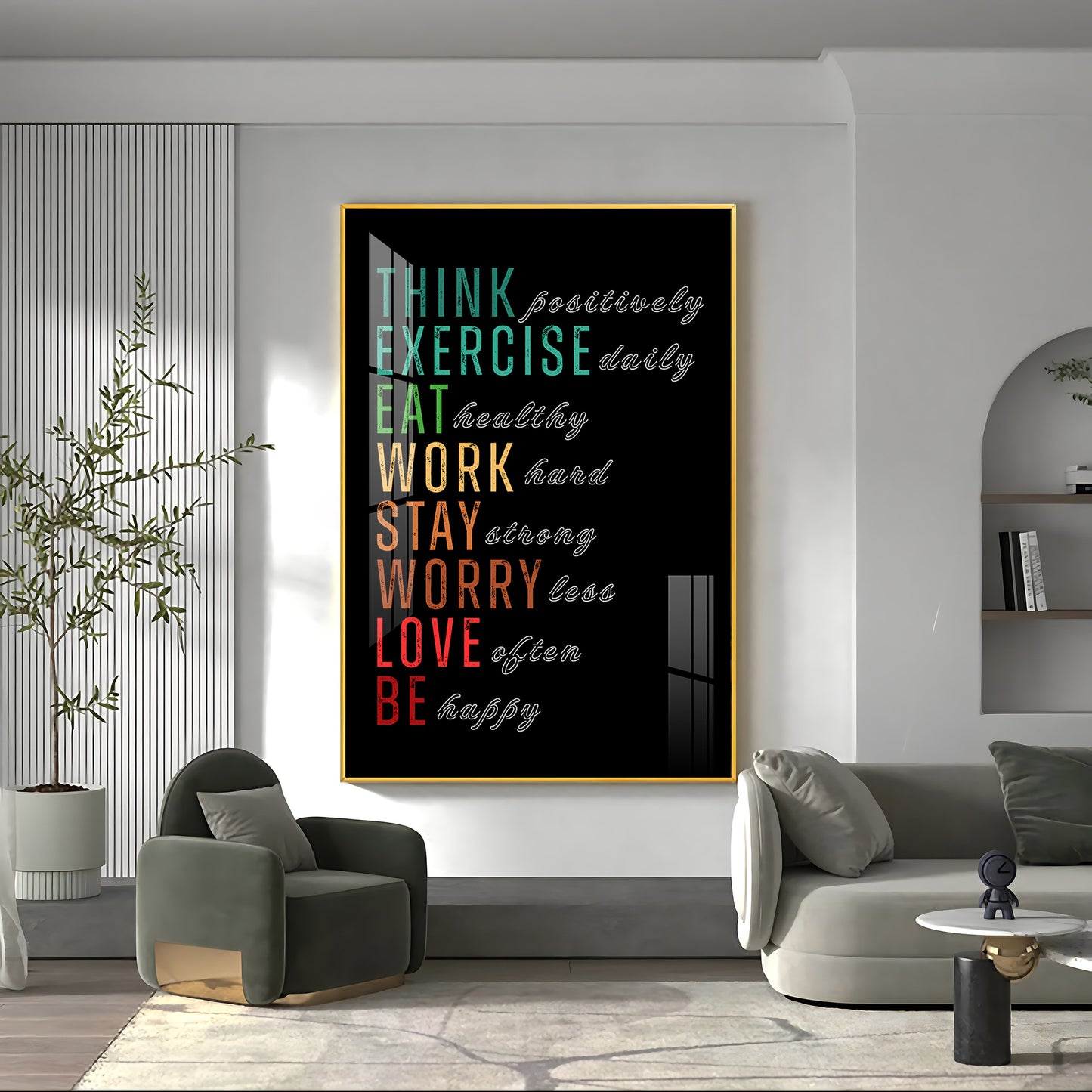 Work-Life Balance Glass Finish Vertical Wall Art