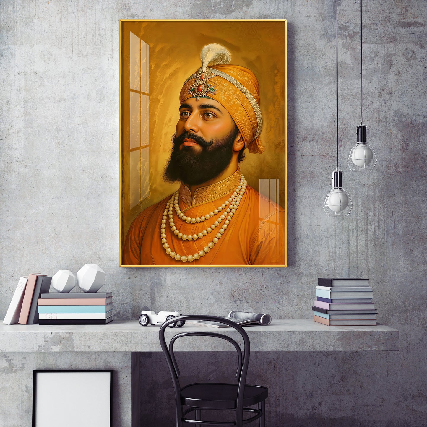 Dhan Dhan Kalgidhar Guru Gobind Singh Ji Glass Finish Vertical Wall Art