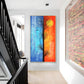 Tranquil Heights Glass Finish Vertical Wall Art