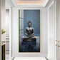 Sacred Budha Meditation Glass Finish Vertical Wall Art