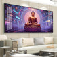 Abstract Harmony Of Buddha Glass Finish Horizontal Wall Art