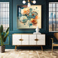 Floral Elegance for Interiors Glass Finish Square Wall Art