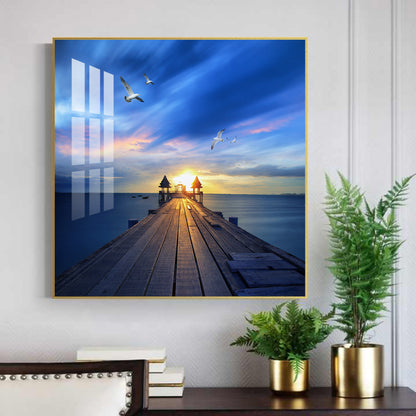 Sunset Vision Glass Finish Square Wall Art