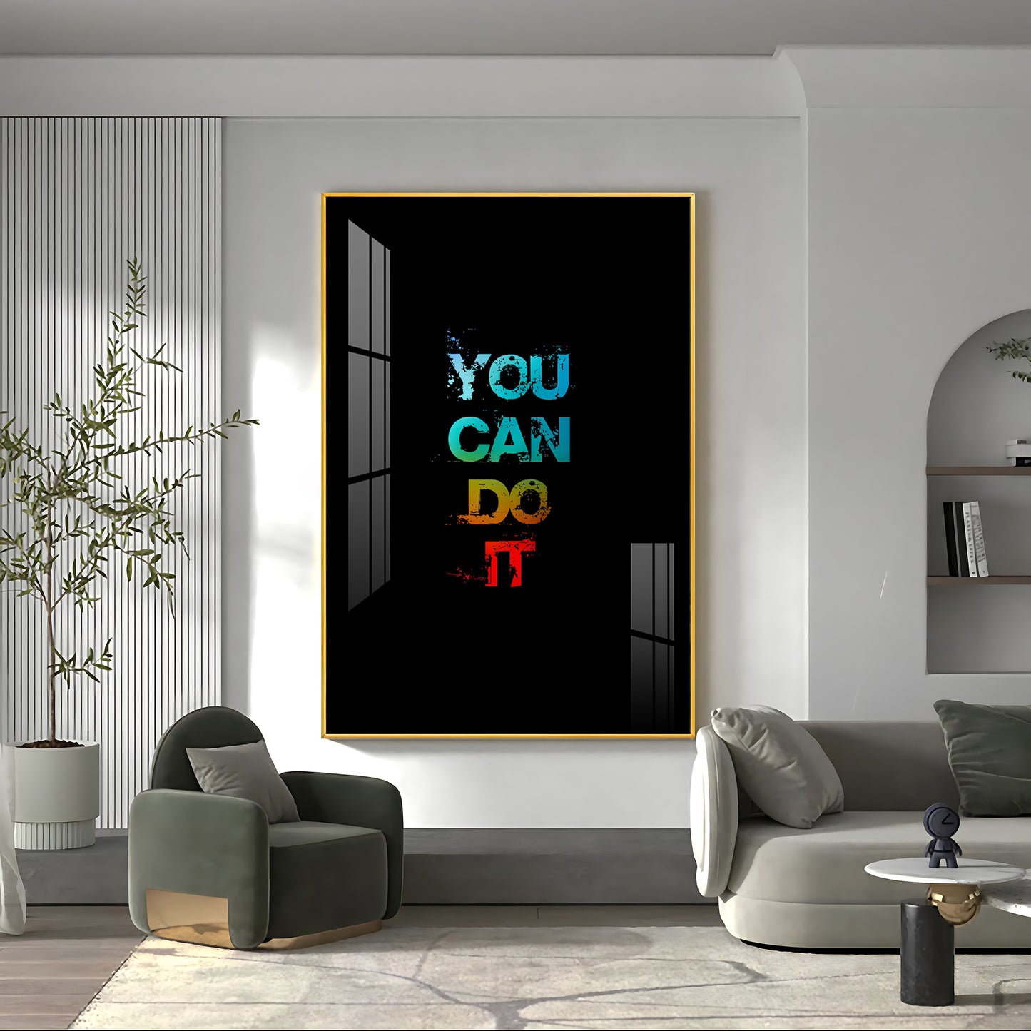 Self Motivation Glass Finish Vertical Wall Art