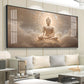 Majestic Buddha Aura Glass Finish Horizontal Wall Art