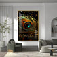 Radiant Feathered Glass Finish Vertical Wall Art