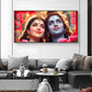Lord Shiva and Parvati Glass Finish Horizontal Wall Art