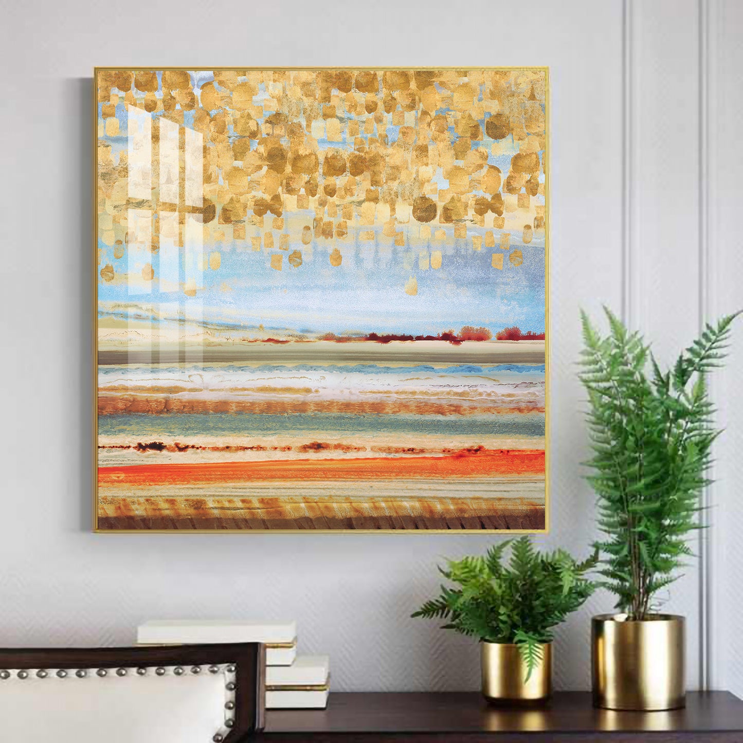 Abstract Reverie Glass Finish Square Wall Art