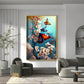 Butterfly Serenade Glass Finish Vertical Wall Art