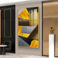 Black and Gold Abstract Vision Glass Finish Vertical Wall Art