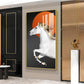 Jumping Horse With Blond Glass Finish Vertical Wall Art