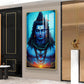 Lord Mahadev Glass Finish Vertical Wall Art