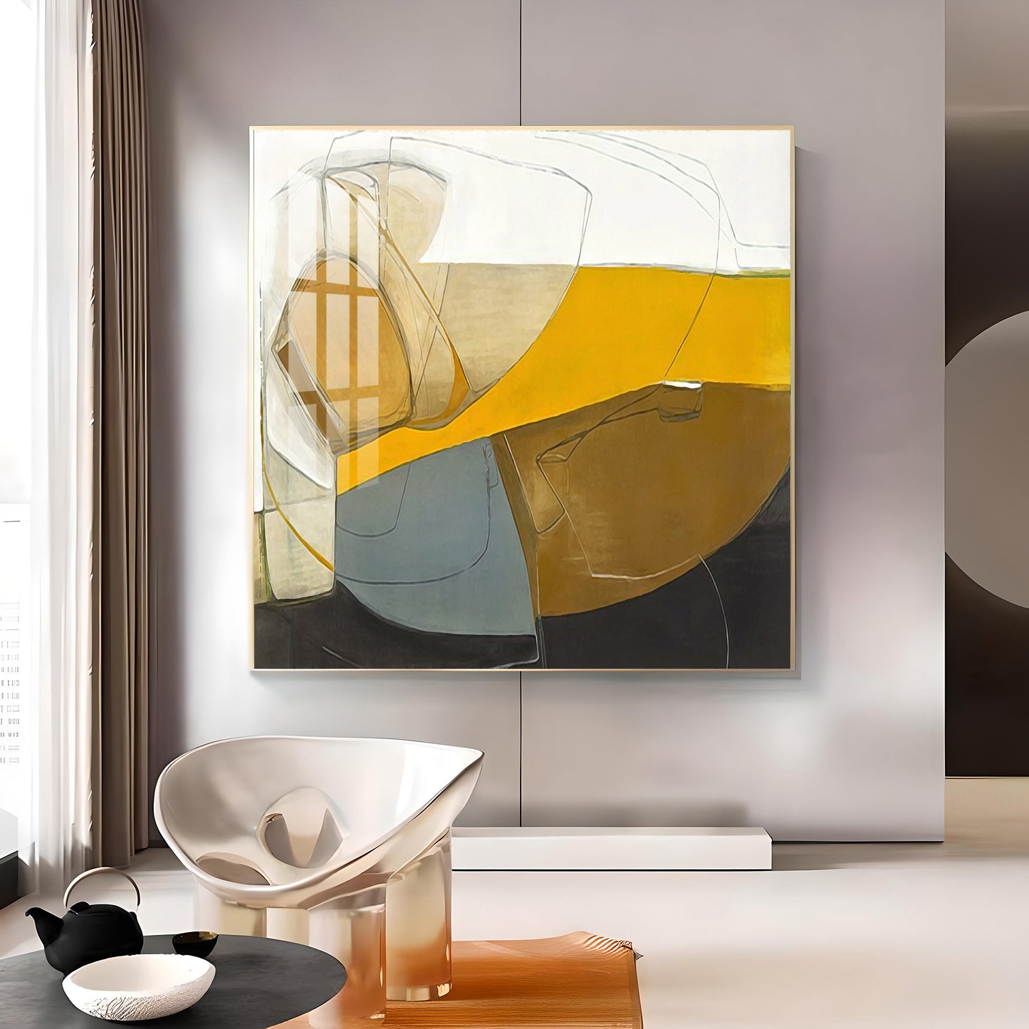 Radiant Muse Glass Finish Square Wall Art