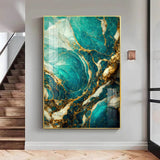 Opulent Ocean Glass Finish Vertical Wall Art