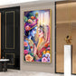 Divine Love Of Radha Krishna Glass Finish Vertical Wall Art