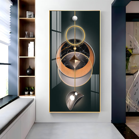Urban Aesthetic Glass Finish Vertical Wall Art