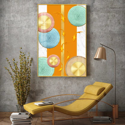 Chromatic Orb Glass Finish Vertical Wall Art