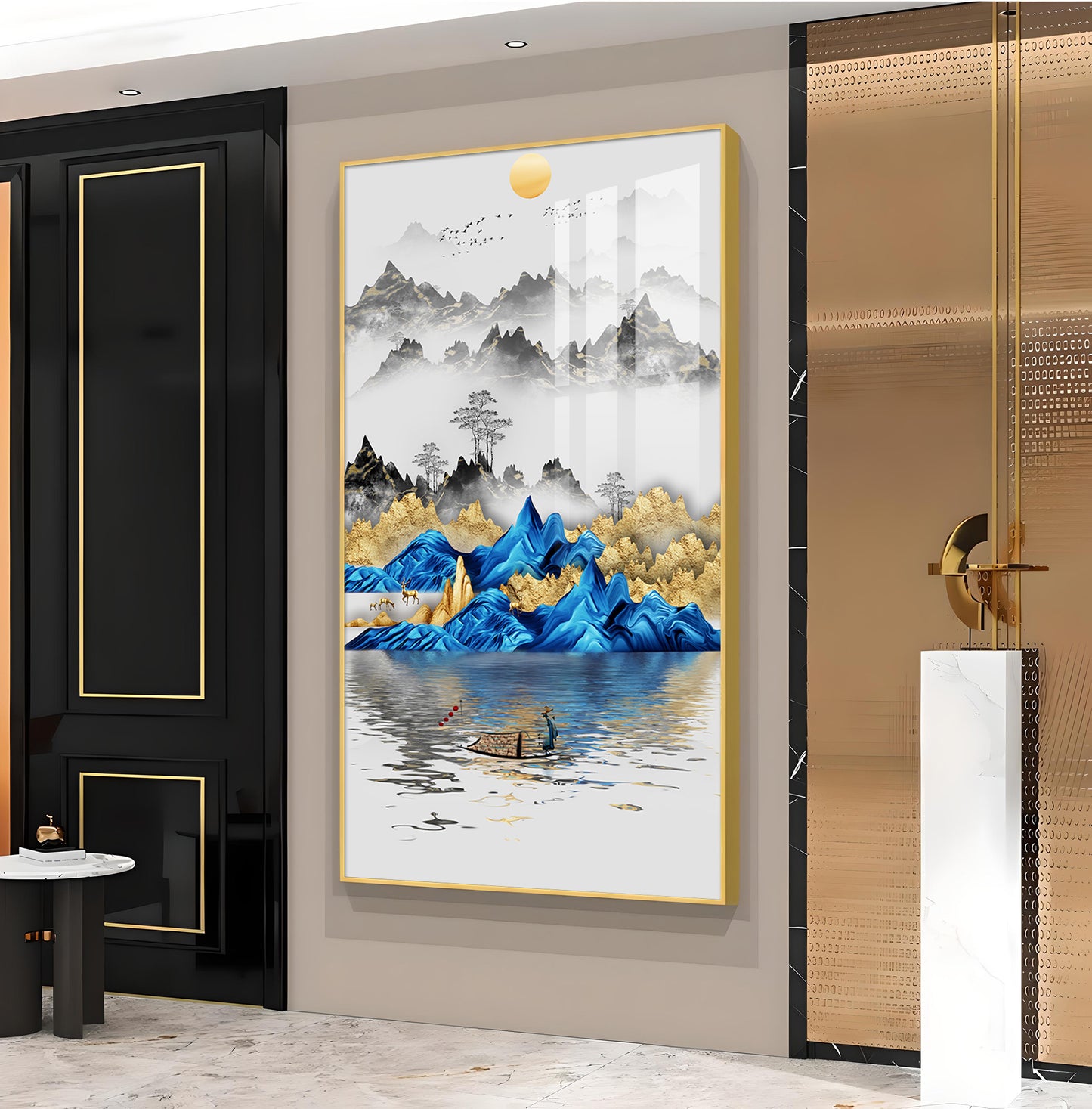 Visual Ode to Nature Glass Finish Vertical Wall Art