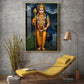 Lord Kartikeya Glass Finish Vertical Wall Art