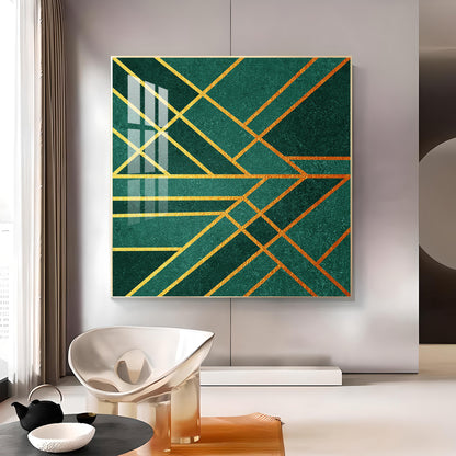 Emerald Radiance Glass Finish Square Wall Art