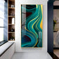 Green Abstract Art Glass Finish Vertical Wall Art