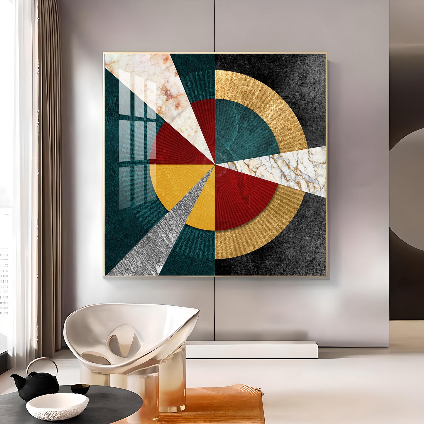 Chic Abode Glass Finish Square Wall Art