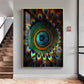 Peacock Prism Glass Finish Vertical Wall Art