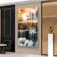 Dusk Over the Falls Glass Finish Vertical Wall Art