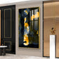 Golden Nightfall Glass Finish Vertical Wall Art