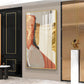 Gold-Red Abstraction Glass Finish Vertical Wall Art
