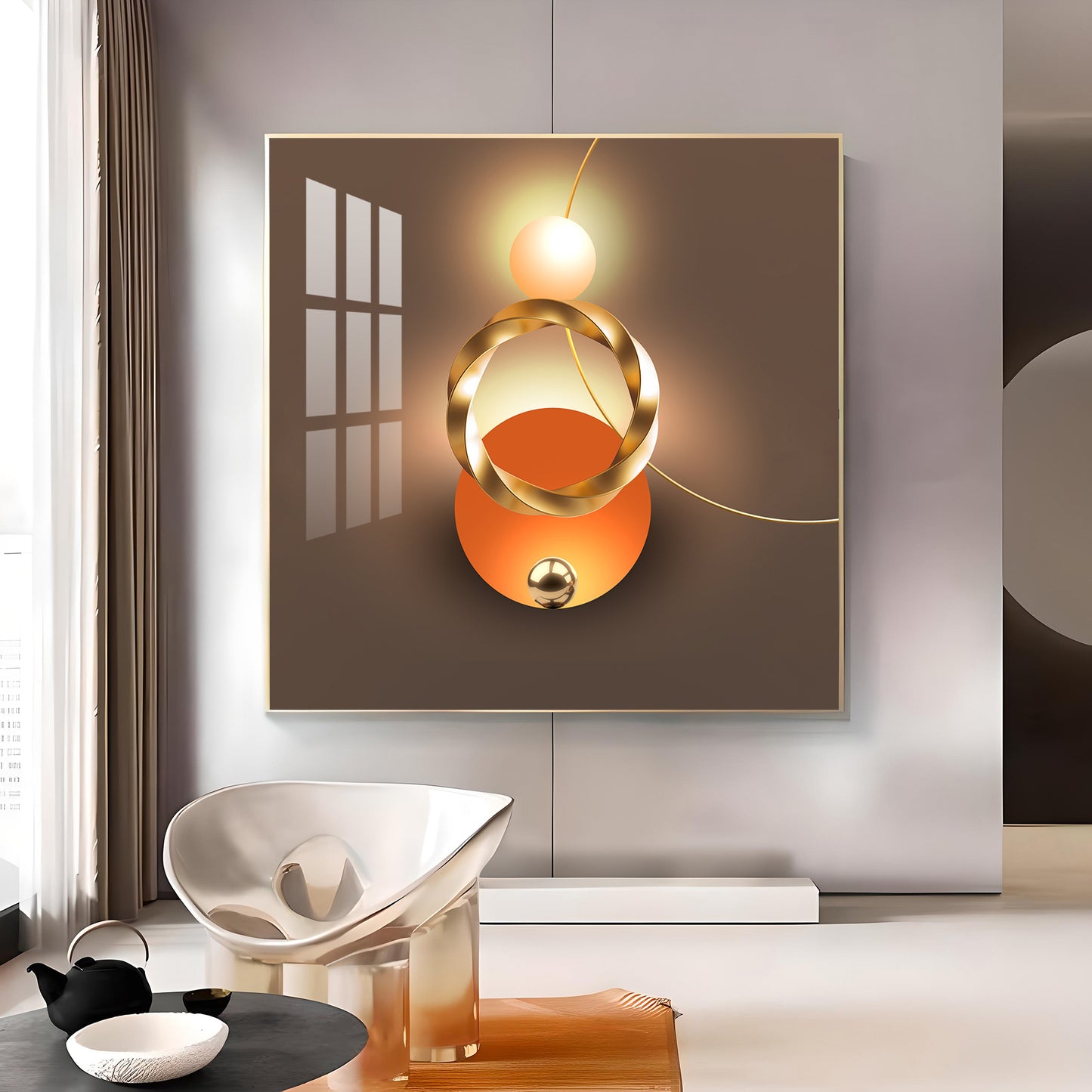 Artistic Ambiance Glass Finish Square Wall Art