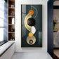 Hemicycle Design Glass Finish Vertical Wall Art