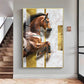 Radiant Horse Glass Finish Vertical Wall Art