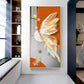 Whimsical Feather Glass Finish Vertical Wall Art